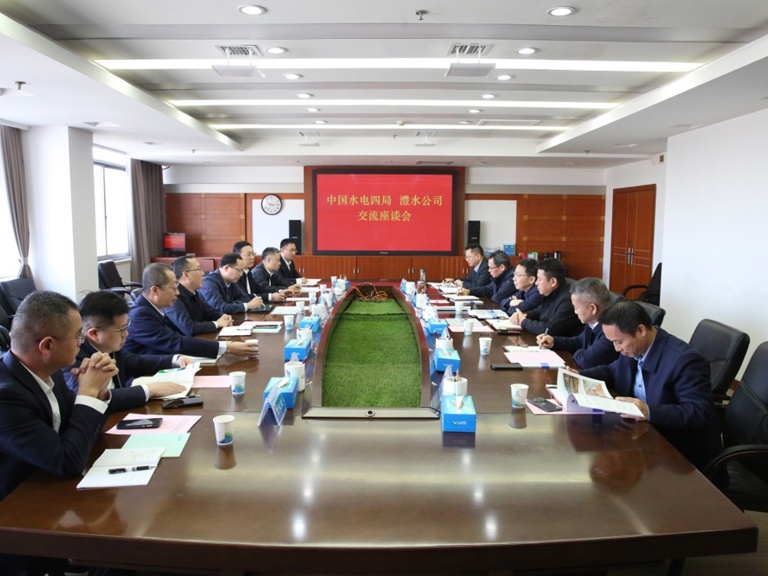 徐磊与中国水电四局总经理谭玉平交流座谈